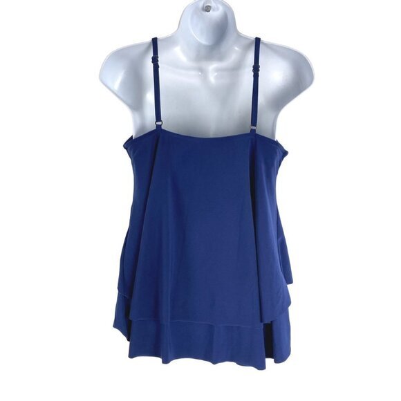 Magicsuit Jolene Underwire Tankini Top Women's Size 8 Blue Solid Polyester Blend - Picture 4 of 6